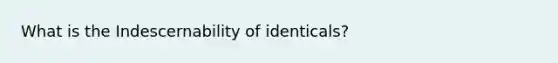 What is the Indescernability of identicals?