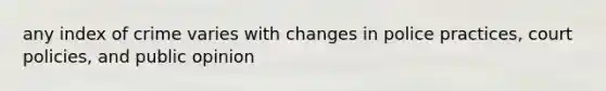 any index of crime varies with changes in police practices, court policies, and public opinion