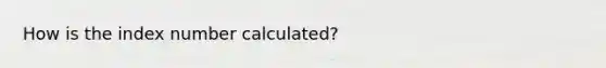 How is the index number calculated?