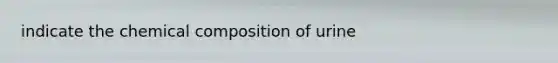 indicate the chemical composition of urine