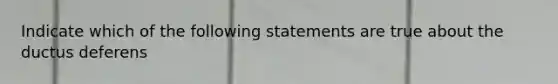 Indicate which of the following statements are true about the ductus deferens