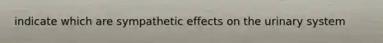 indicate which are sympathetic effects on the urinary system