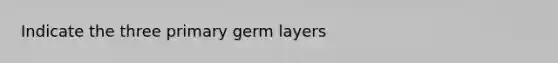 Indicate the three primary germ layers