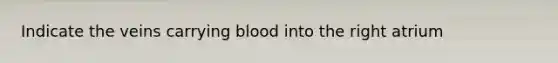 Indicate the veins carrying blood into the right atrium