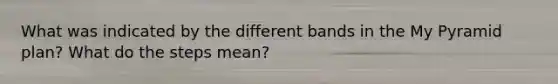 What was indicated by the different bands in the My Pyramid plan? What do the steps mean?