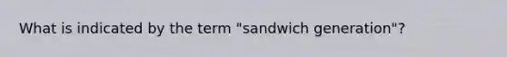 What is indicated by the term "sandwich generation"?