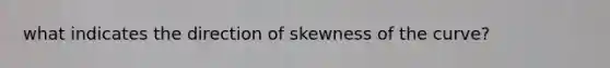 what indicates the direction of skewness of the curve?