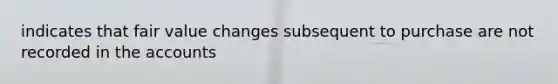 indicates that fair value changes subsequent to purchase are not recorded in the accounts