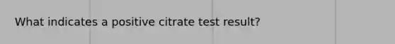 What indicates a positive citrate test result?