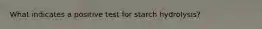 What indicates a positive test for starch hydrolysis?