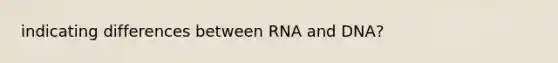 indicating differences between RNA and DNA?