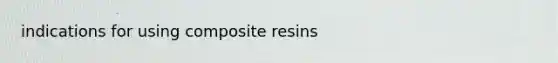 indications for using composite resins