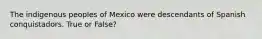 The indigenous peoples of Mexico were descendants of Spanish conquistadors. True or False?