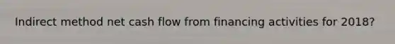 Indirect method net cash flow from financing activities for 2018?