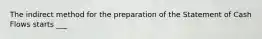 The indirect method for the preparation of the Statement of Cash Flows starts ___