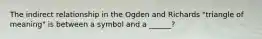 The indirect relationship in the Ogden and Richards "triangle of meaning" is between a symbol and a ______?