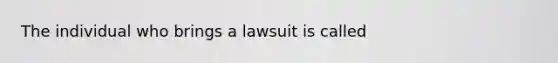 The individual who brings a lawsuit is called