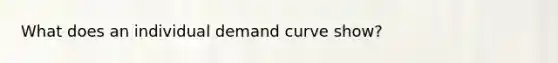 What does an individual demand curve show?