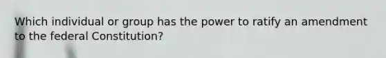 Which individual or group has the power to ratify an amendment to the federal Constitution?