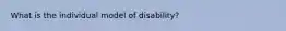 What is the individual model of disability?