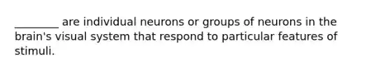________ are individual neurons or groups of neurons in the brain's visual system that respond to particular features of stimuli.