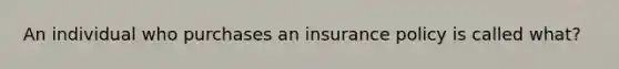 An individual who purchases an insurance policy is called what?