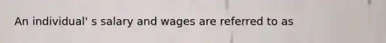 An individual' s salary and wages are referred to as