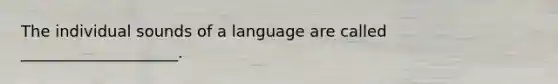 The individual sounds of a language are called ____________________.