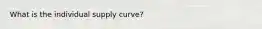 What is the individual supply curve?