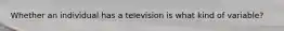 Whether an individual has a television is what kind of variable?