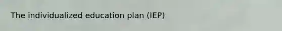 The individualized education plan (IEP)