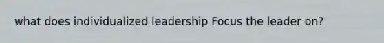 what does individualized leadership Focus the leader on?