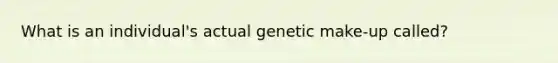 What is an individual's actual genetic make-up called?