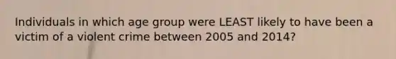 Individuals in which age group were LEAST likely to have been a victim of a violent crime between 2005 and 2014?