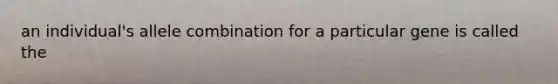 an individual's allele combination for a particular gene is called the