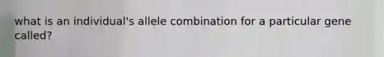 what is an individual's allele combination for a particular gene called?