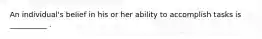 An individual's belief in his or her ability to accomplish tasks is __________ .