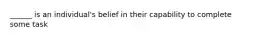 ______ is an individual's belief in their capability to complete some task