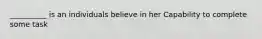 __________ is an individuals believe in her Capability to complete some task