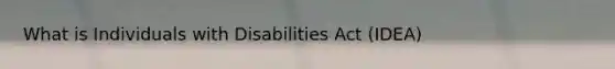 What is Individuals with Disabilities Act (IDEA)