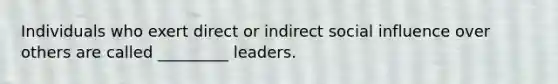 Individuals who exert direct or indirect social influence over others are called _________ leaders.