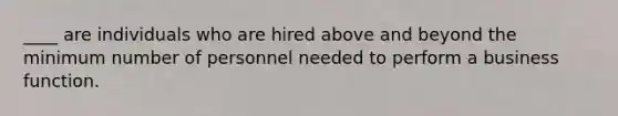 ____ are individuals who are hired above and beyond the minimum number of personnel needed to perform a business function.