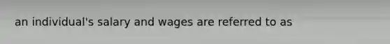 an individual's salary and wages are referred to as