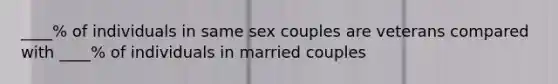 ____% of individuals in same sex couples are veterans compared with ____% of individuals in married couples