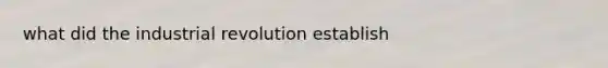 what did the industrial revolution establish