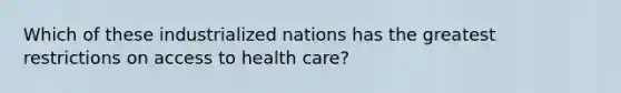 Which of these industrialized nations has the greatest restrictions on access to health care?