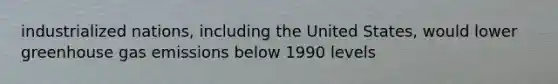 industrialized nations, including the United States, would lower greenhouse gas emissions below 1990 levels