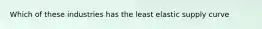 Which of these industries has the least elastic supply curve