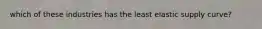 which of these industries has the least elastic supply curve?