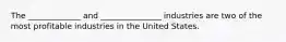 The _____________ and _______________ industries are two of the most profitable industries in the United States.